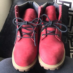 Red Timberland Boots (youth 4.5)